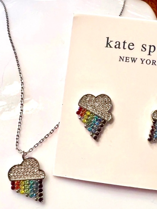 kate spade Jewelry - Kate Spade Silver Cloud Jewelry Set with Rainbow Accents